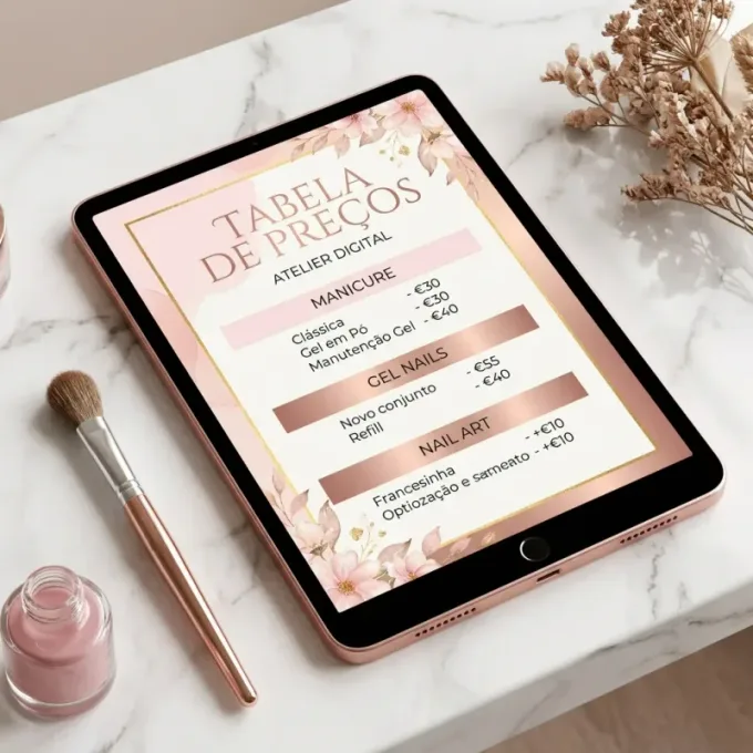 Tabela de preços editável mockup